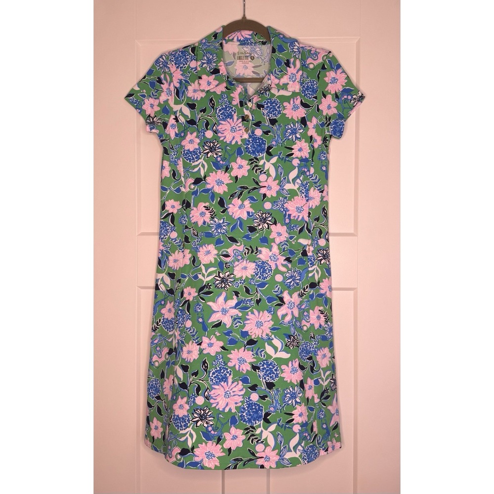 Lilly Pulitzer Luxletic Frida Scallop Polo Dress S Spearmint Golf Till You Drop